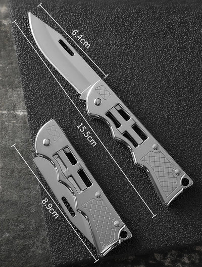 Cuchillo Plegable de Acero Inoxidable con Espejo y Luz LED para Camping - Image 7