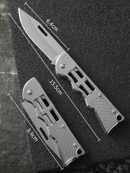 Cuchillo Plegable de Acero Inoxidable con Espejo y Luz LED para Camping - Image 7