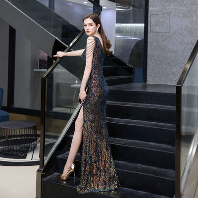 Vestido de Novia Sirena Ajustado con Lentejuelas para Dama - Image 9