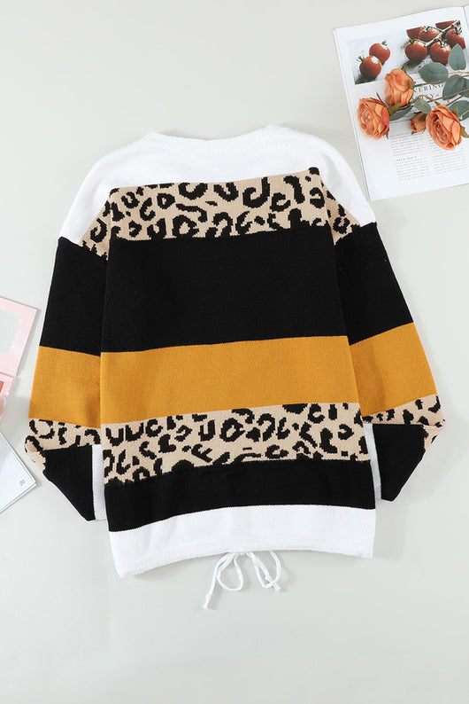 Suéter de Punto con Estampado Leopardo y Bloques de Color - Image 8