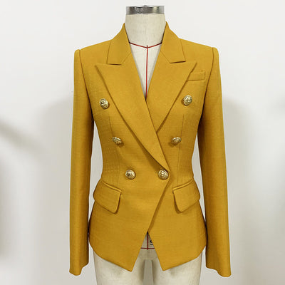 Chaqueta de Moda con Hebilla de León Metalizada y Ajuste Slim