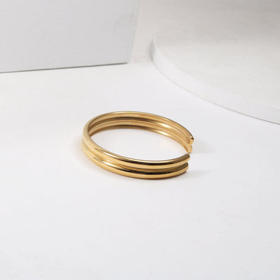 Pulsera de Acero Titanio Curvado Doble - Image 9