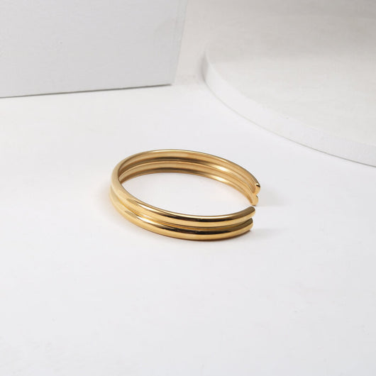 Pulsera de Acero Titanio Curvado Doble - Image 9