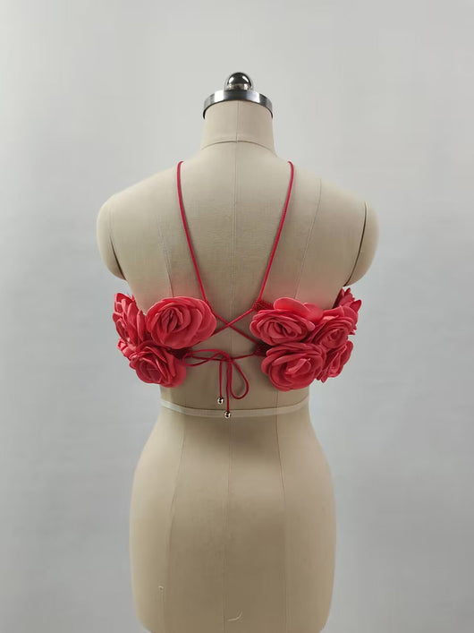 Top Halter Tejido con Rosas 3D y Tirantes Ajustables - Image 13
