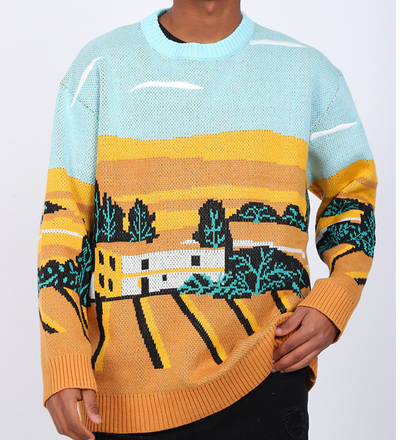 Playera de Cuello Redondo con Combinación de Colores Europeo-Americana - Image 5