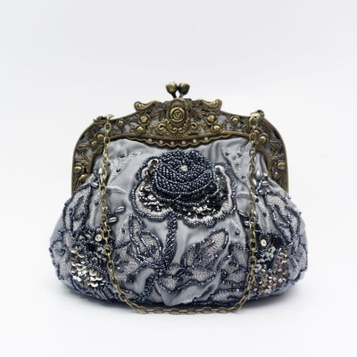 Bolso de Noche Vintage con Bordado de Rosas y Lentejuelas - Image 11