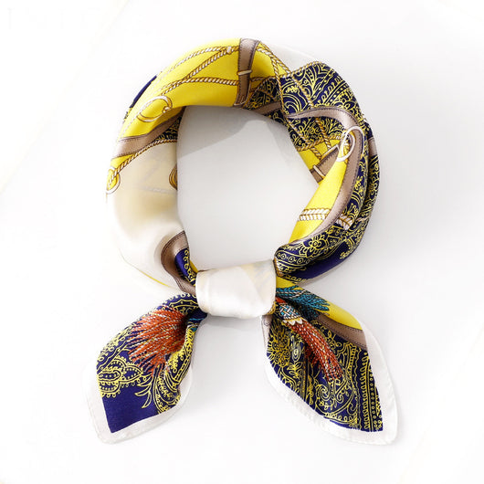 Pañuelo de Seda Cuadrado para Mujer - Diseño Estampado Versátil Primavera Verano - Image 26