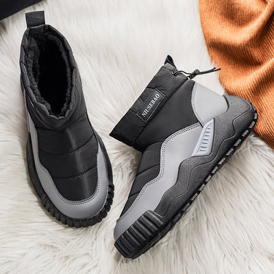 Botas Casuales de Algodón Cálidas para Hombre - Botines Estilo Mid-Top