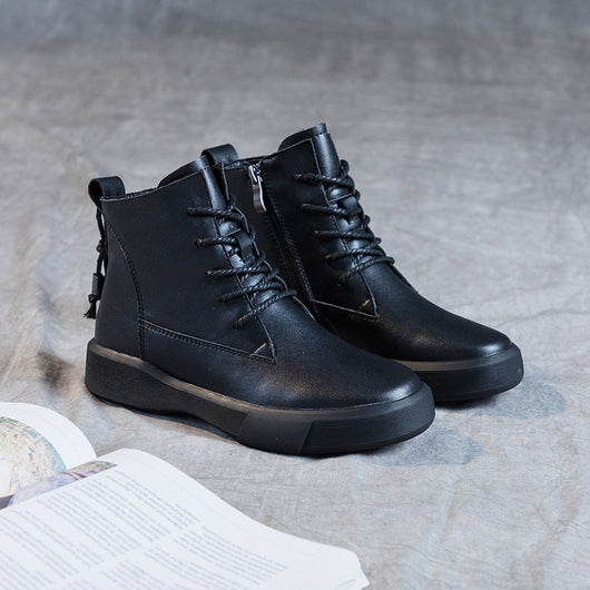 Bota Martin Plana Retro para Mujer - Estilo Clásico Estudiante - Image 12
