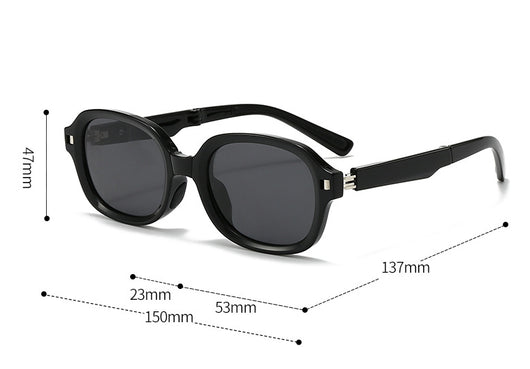 Brown oval sunglasses with dark lenses and thick frames, featuring visible silver hinges on a light gray background. - Image 12