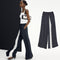 Calça Feminina de Perna Larga Solta - Design Casual em Seda
