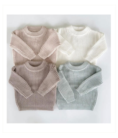 Suéter Básico de Cuello Redondo para Niñas - Colores Lisos - Image 23