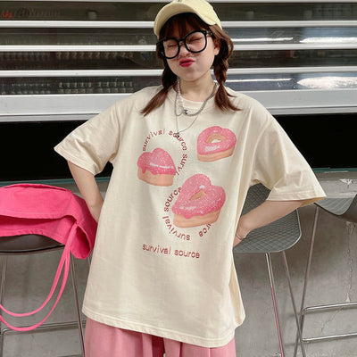 Playera Corta Amor y Donas Estampado Divertido - Image 11