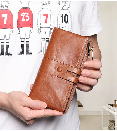 Cartera Larga de Cuero para Mujer Estilo Retro con Protección RFID - Image 18