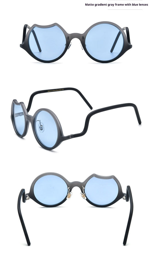 Gafas de Sol Unisex Bicolor con Diseño Irregular Mate - Image 12
