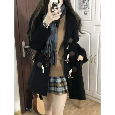Abrigo Tipo JK Japonés con Botones de Cuerno y Capucha de Lana - Image 14