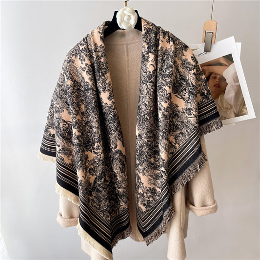 Poncho Dos Tonos Grueso y Cálido para Hombre - Image 2