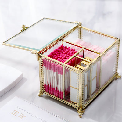 Organizador de Cosméticos de Vidrio Rojo con Protección Antipolvo - Image 7