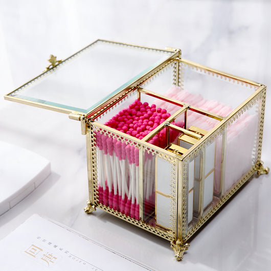 Organizador de Cosméticos de Vidrio Rojo con Protección Antipolvo - Image 7