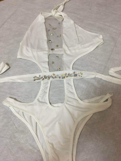 Traje de Baño Entero Transparente con Detalles Geométricos - Image 6