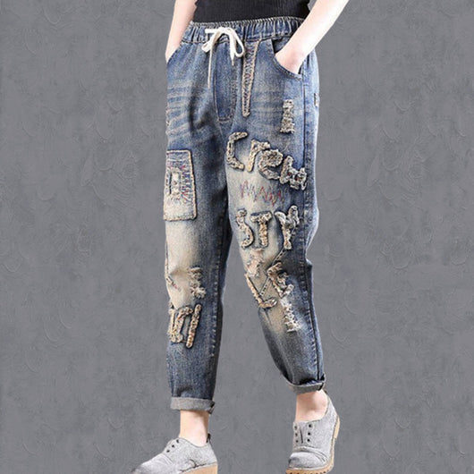Pantalones Vaqueros para Mujer con Cintura Elástica y Piernas Anchas - Image 8
