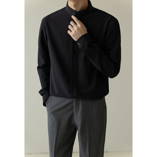 Camisa de Negocios Moderna Hombre Corte Coreano Antimanchas sin Arrugas - Image 6