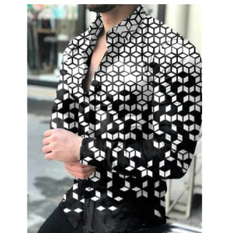 Camisa Casual Estampada de Manga Larga para Hombre - Image 18