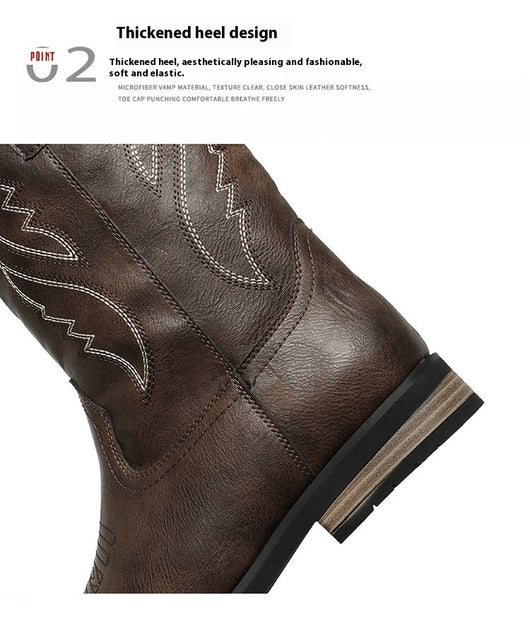 Bota Vaquera Retro Otoño Invierno - Estilo Western Clásico - Image 9