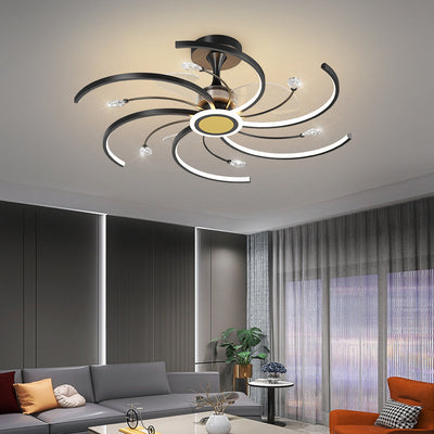 Lámpara Ventilador Moderno Minimalista para Sala de Estar