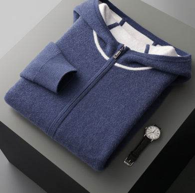 Cardigan Suéter de Punto Suelto con Capucha para Hombre - Image 14