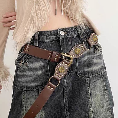 Cinturón Vintage Unisex con Hebilla de Metal Remachado - Estilo Punk Hip Hop - Image 9