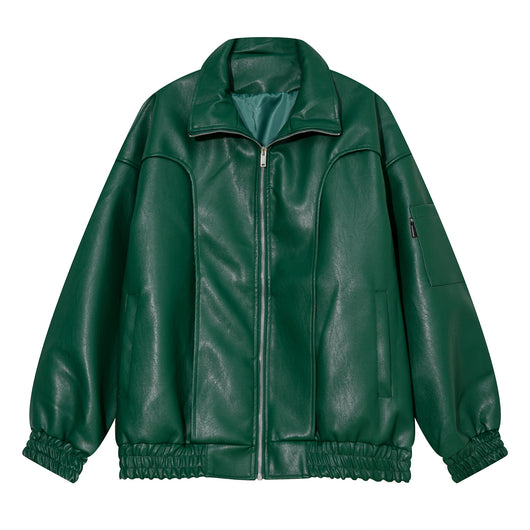 Chaqueta de Cuero Suelta Moderna para Hombre - Estilo Casual Trendy - Image 5