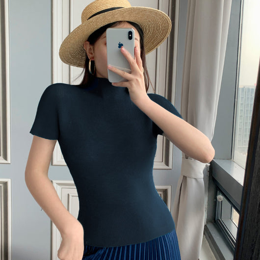 Blusa Elegante de Gasa con Cuello Medio - Top Sofisticado para Mujer - Image 14