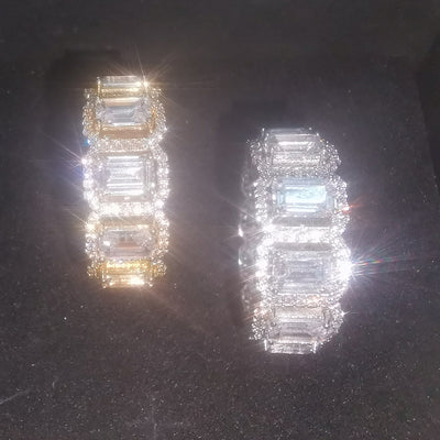 Anillo de Zirconia Rectangular Hueco Estilo Europeo y Americano - Image 5