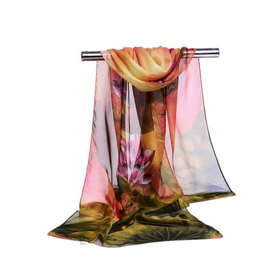 Foulard Largo Estampado Loto para Mujer - Image 8