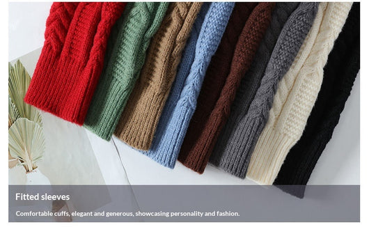 Suéter de Cuello Alto Trenzado para Hombre - Abrigo Casual y Cálido - Image 24