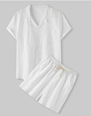Camisa de Pana para Hombre con Manga Corta y Botones - Image 3