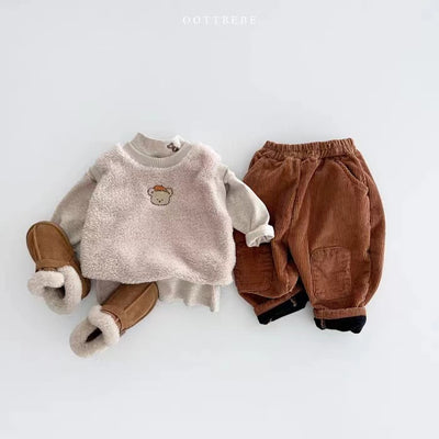 Pantalones de Pana Coreanos con Forro Polar y Parches - Image 11