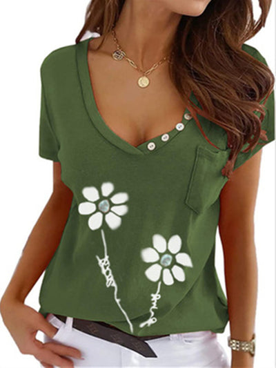 Camiseta Slim Fit Cuello V con Estampado Manga Corta - Image 11