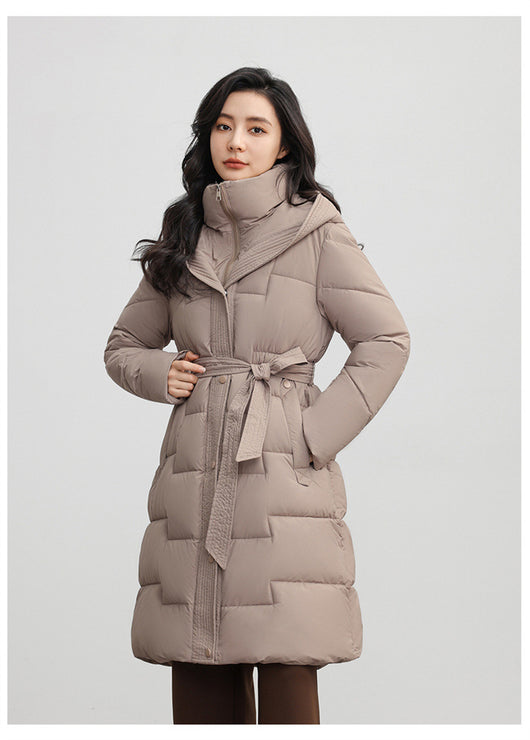 Abrigo Largo Ajustado con Capucha para Mujer - Diseño Invernal Elegante - Image 18
