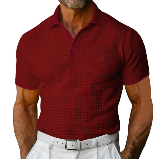 Polo Manga Corta Textura Waffle para Hombre - Ideal para Verano - Image 3