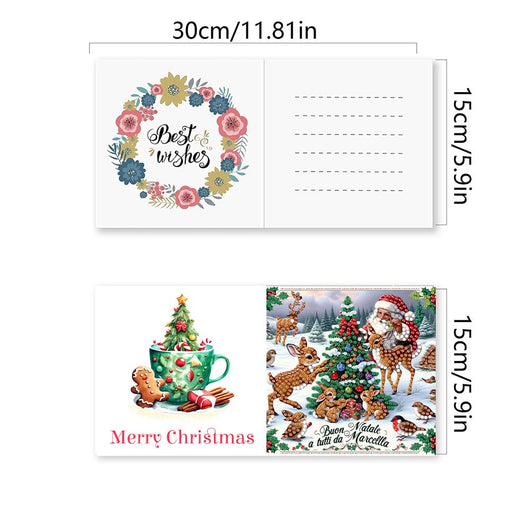 Tarjetas Navideñas con Pintura de Diamantes 6 Diseños Combinados - Image 6