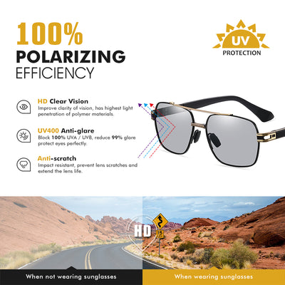 Gafas de Sol Vintage Metal con Protección UV Polarizada - Image 9