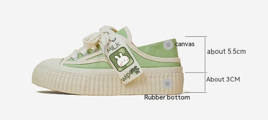 Zapatos Bajos Respirable Estilo Japonés con Suela Gruesa Color Bisqué - Image 7