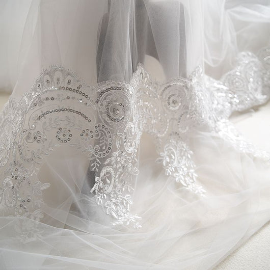 Accesorios de Encaje Secuencia Bordado para Boda con Efecto Pestañas - Image 27