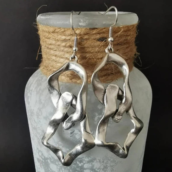 Aretes Retro Irregulares Creativos para Fiestas