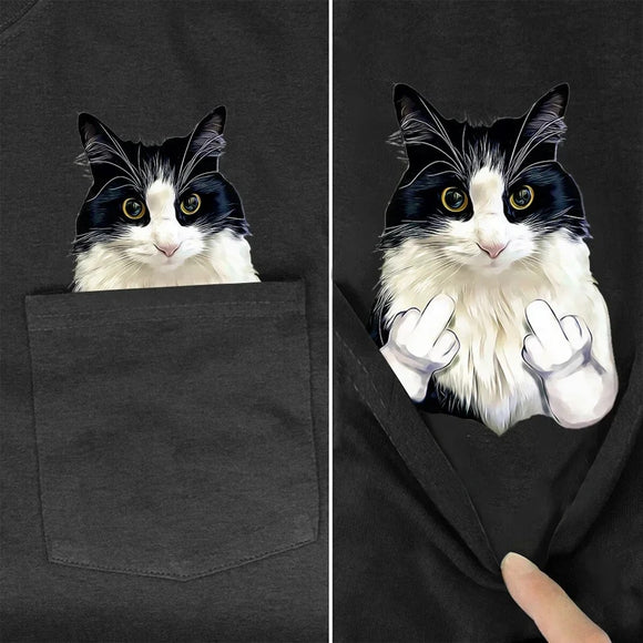 Playera Gráfica para Mujer con Diseño de Gato Descarado