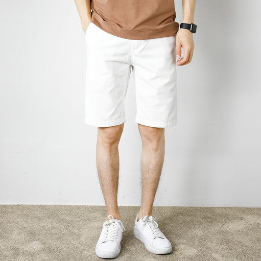 Pantalones Cortos Blancos Hombre Algodón Suelto Largo 5/4