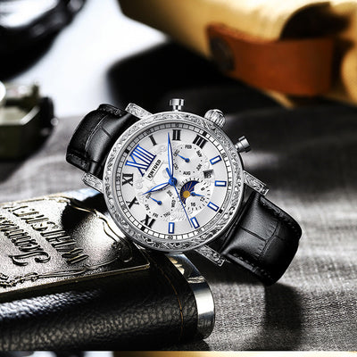 Reloj Automático Mecánico Hombre con Rotor Hueco y Luminiscencia Nocturna Resistente al Agua