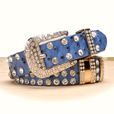 Cinturón Ancho de Moda con Diamantes de Imitación Completos - Image 3